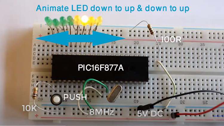 Animate LED down to up & up to down image